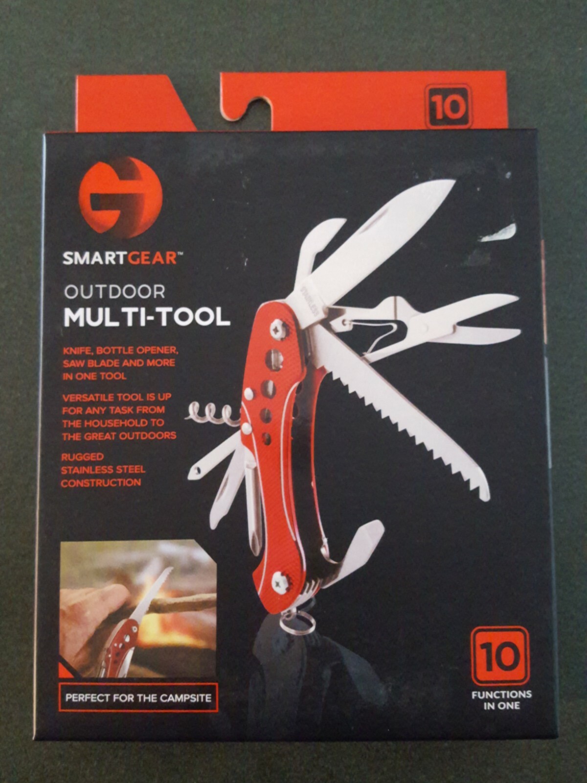 SMARTGEAR STAINLESS STEEL MULTI TOOL POCKET KNIFE & Tools & Flashlight 10-in-1