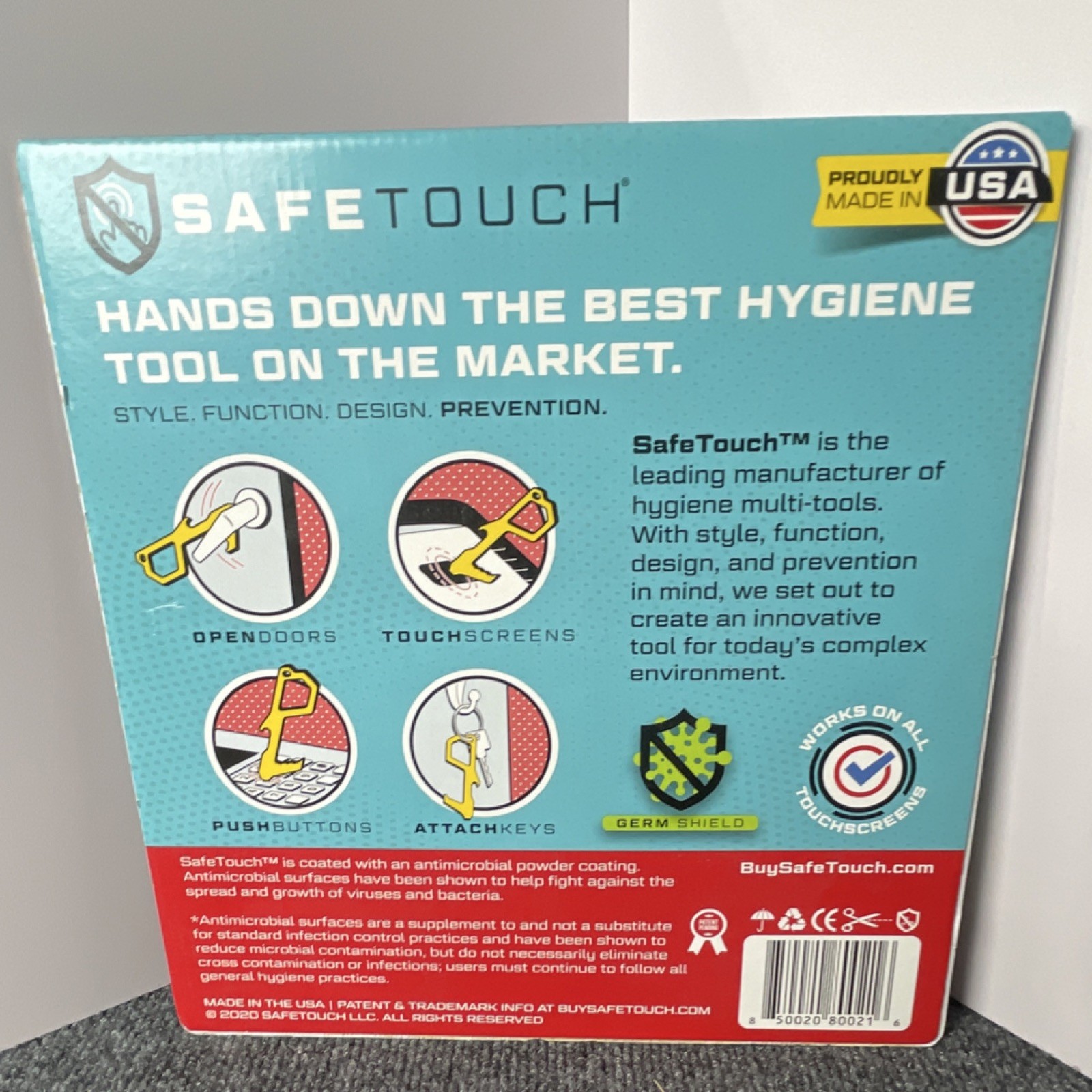 SafeTouch Multi-Tool 2 Pack Antimicrobial Powder Coat Button Pusher Opener