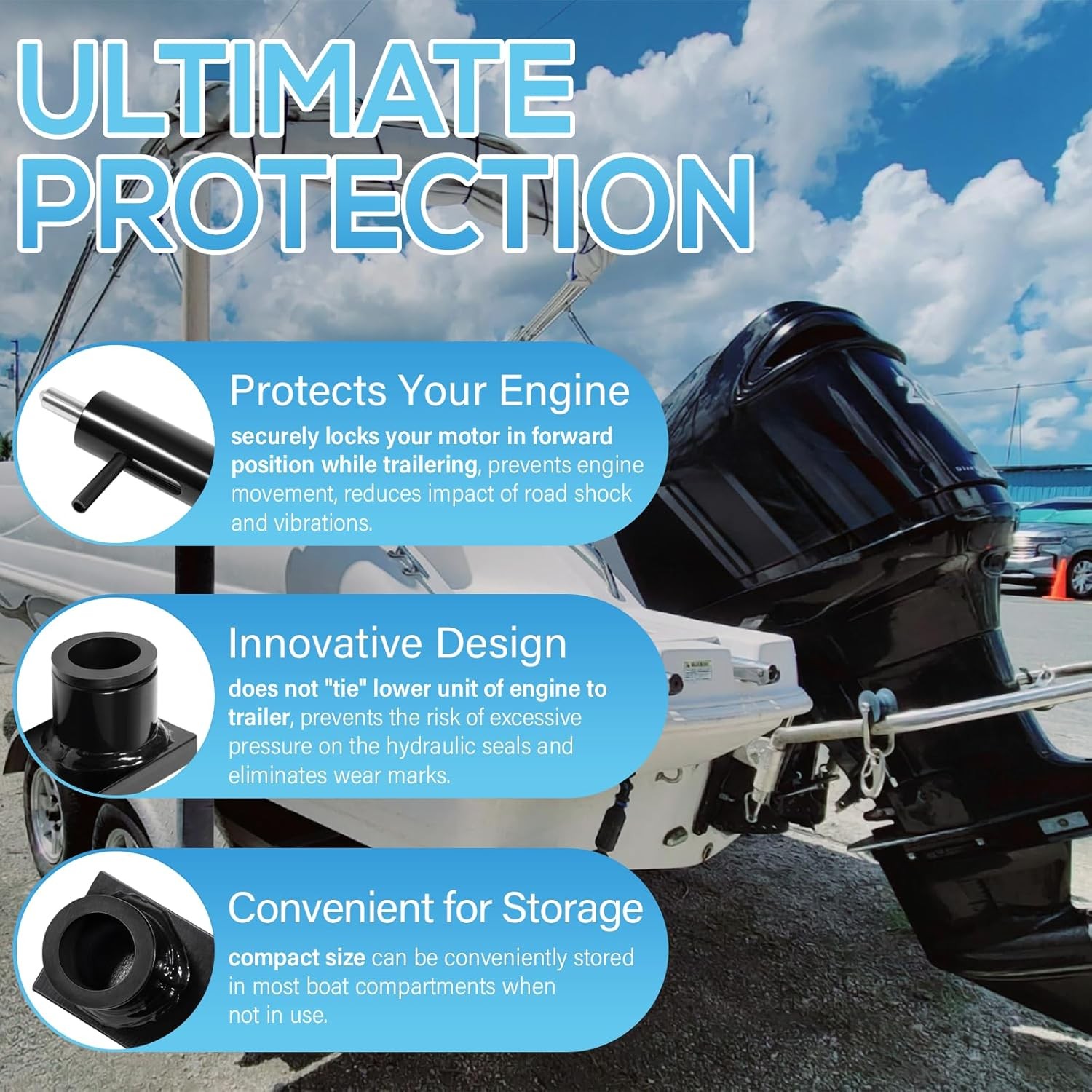 10107 Lock N’ Stow for Outboard Trailering for Mercury 200 255 OpitMax 225HP EFI