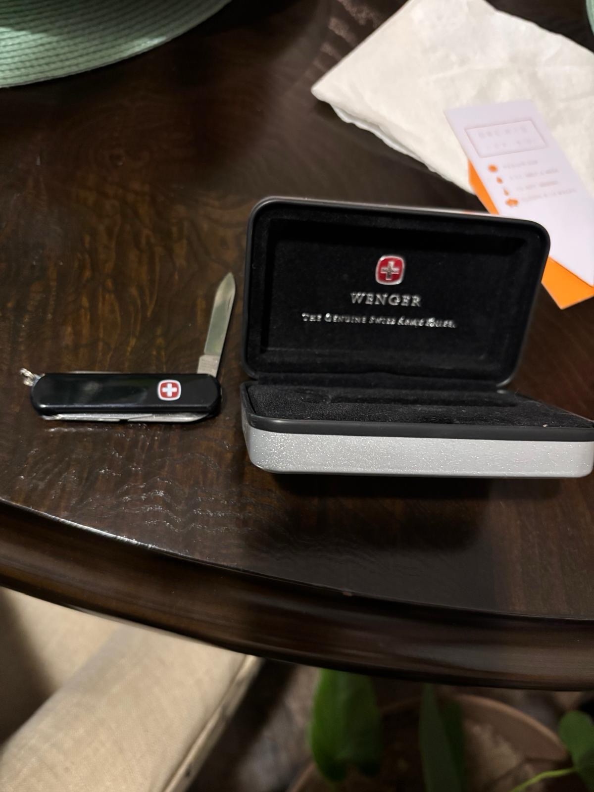 Wenger Swiss Army Knife Multi-Tool Black Straight Edge Knife Scissors File