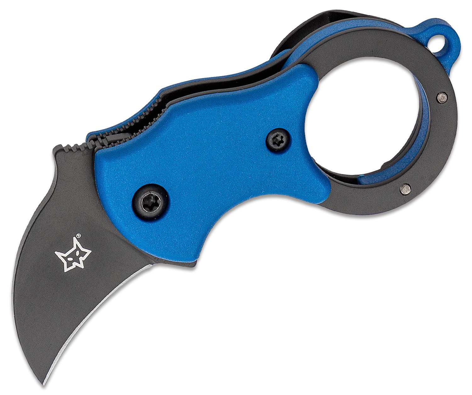 FOX KNIVES Mini-KA Folding FX-535 BLB Knife 1″ Black Blade Blue Grip