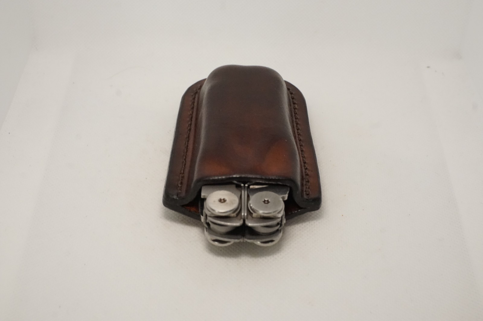 Leatherman wave plus leather sheath handmade dark brown color. Sheath only.