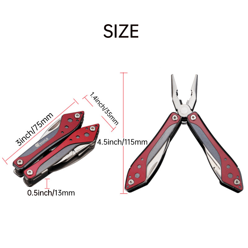Folding Outdoor Survival Utility Tool Stainless Steel EDC Pocket Multi Tool