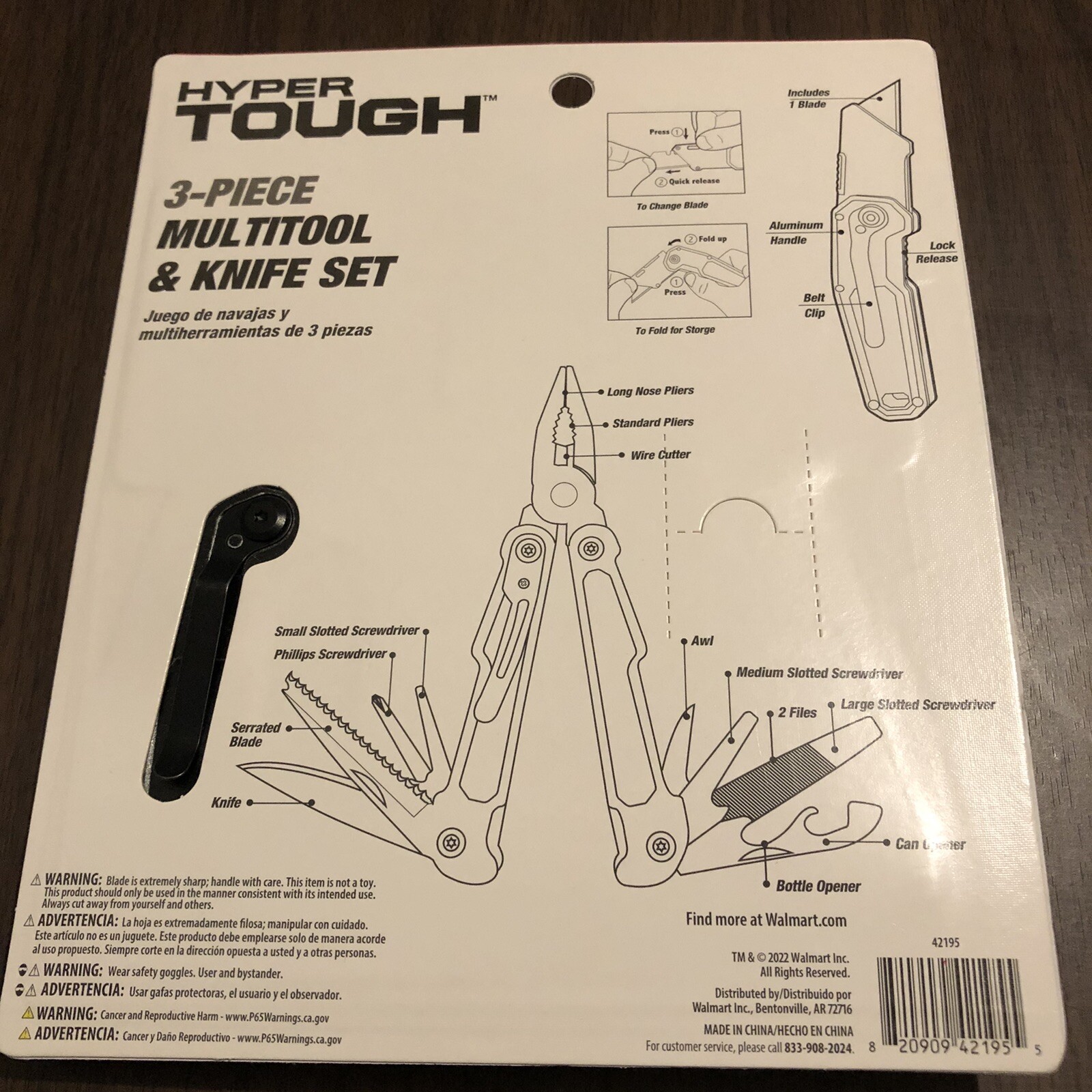 3 Piece Multi tool And Knife Hyper Tough-Duty Stainless Steel Construction