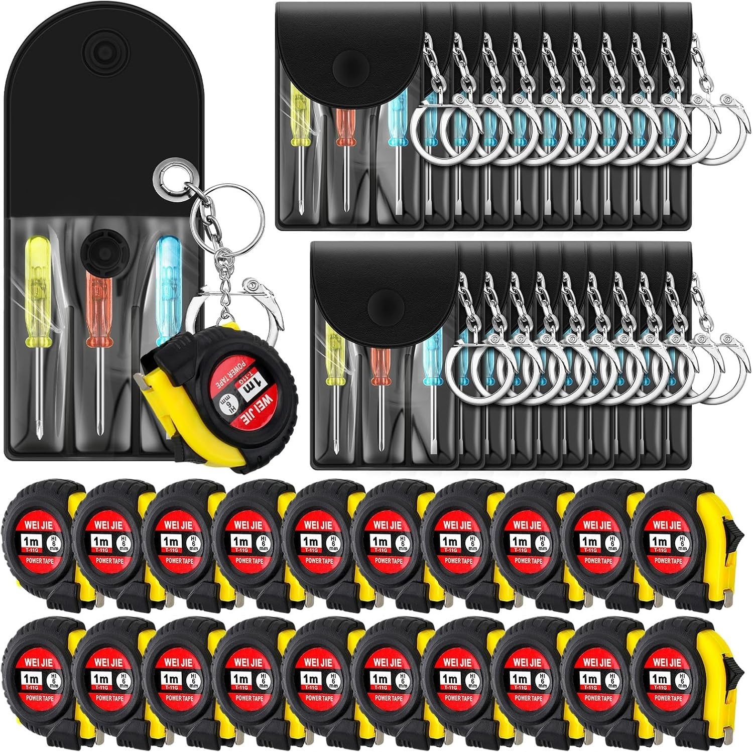 Practical Mini Keychain Set for Men – 40 Pcs