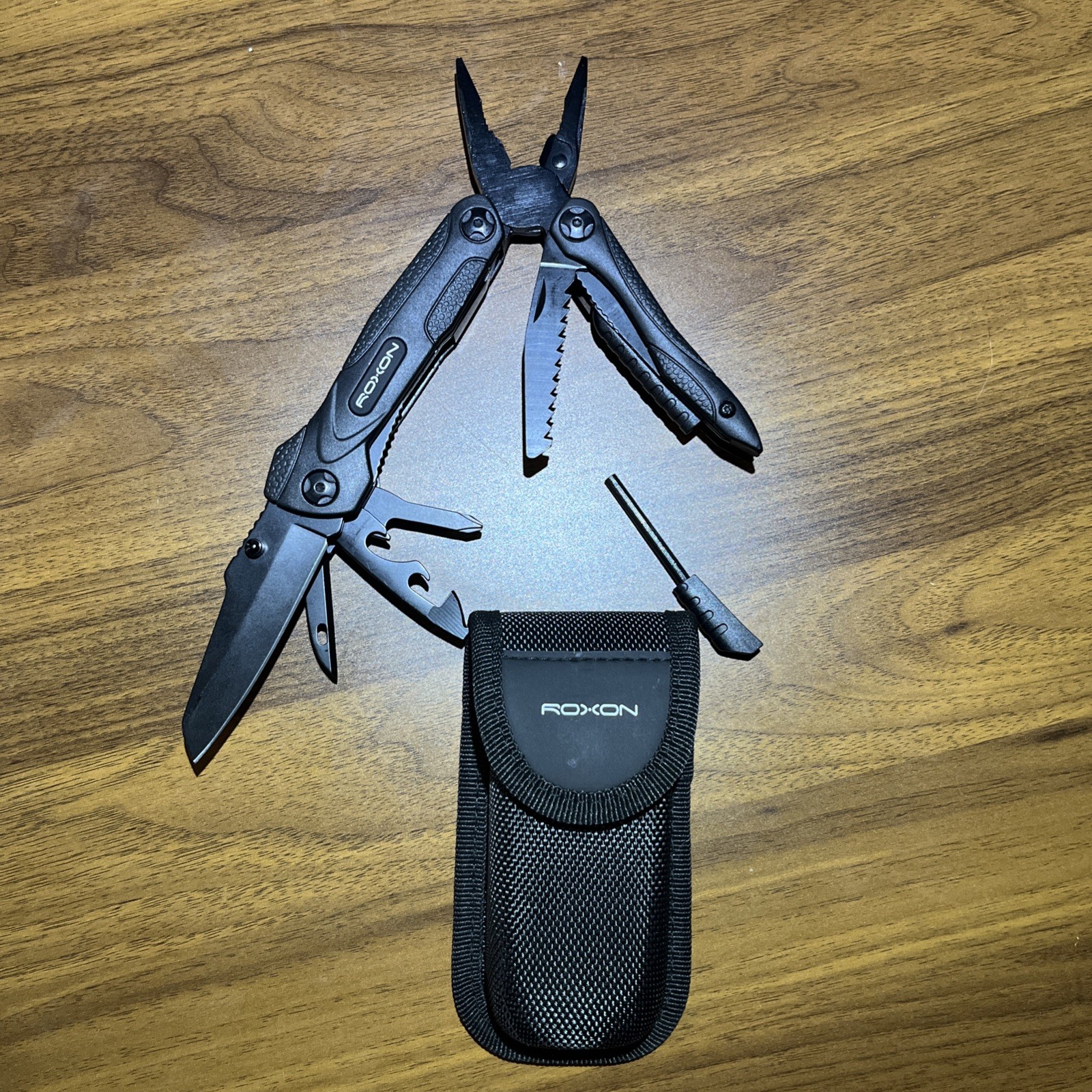 ROXON SPARK Black Multitool 14 In 1 Pliers Wire Cutter Knife Saw