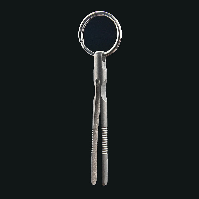 CNC Titanium Mini Keychain EDC Tweezers Pocket Outdoor Lightweight Clamping Tool