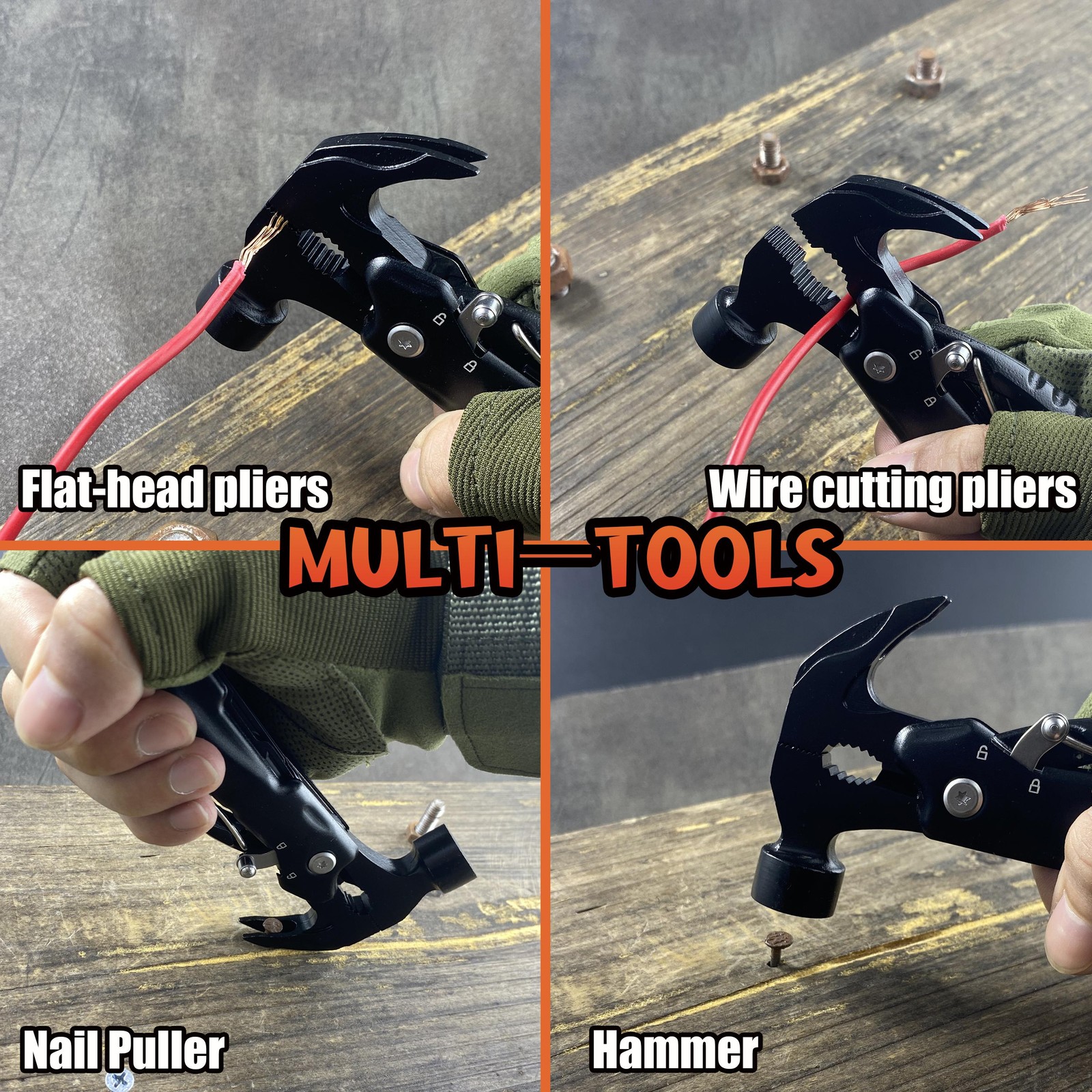 Multi‑functional Mini Claw Hammer Outdoor Camping Multi‑tool Pliers Gift