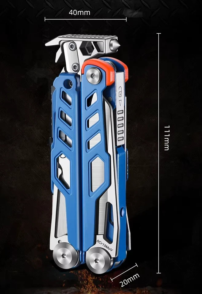 Heavy Duty Multi Tool Stainless Steel Survival Pliers Knife Set w/Sheath New