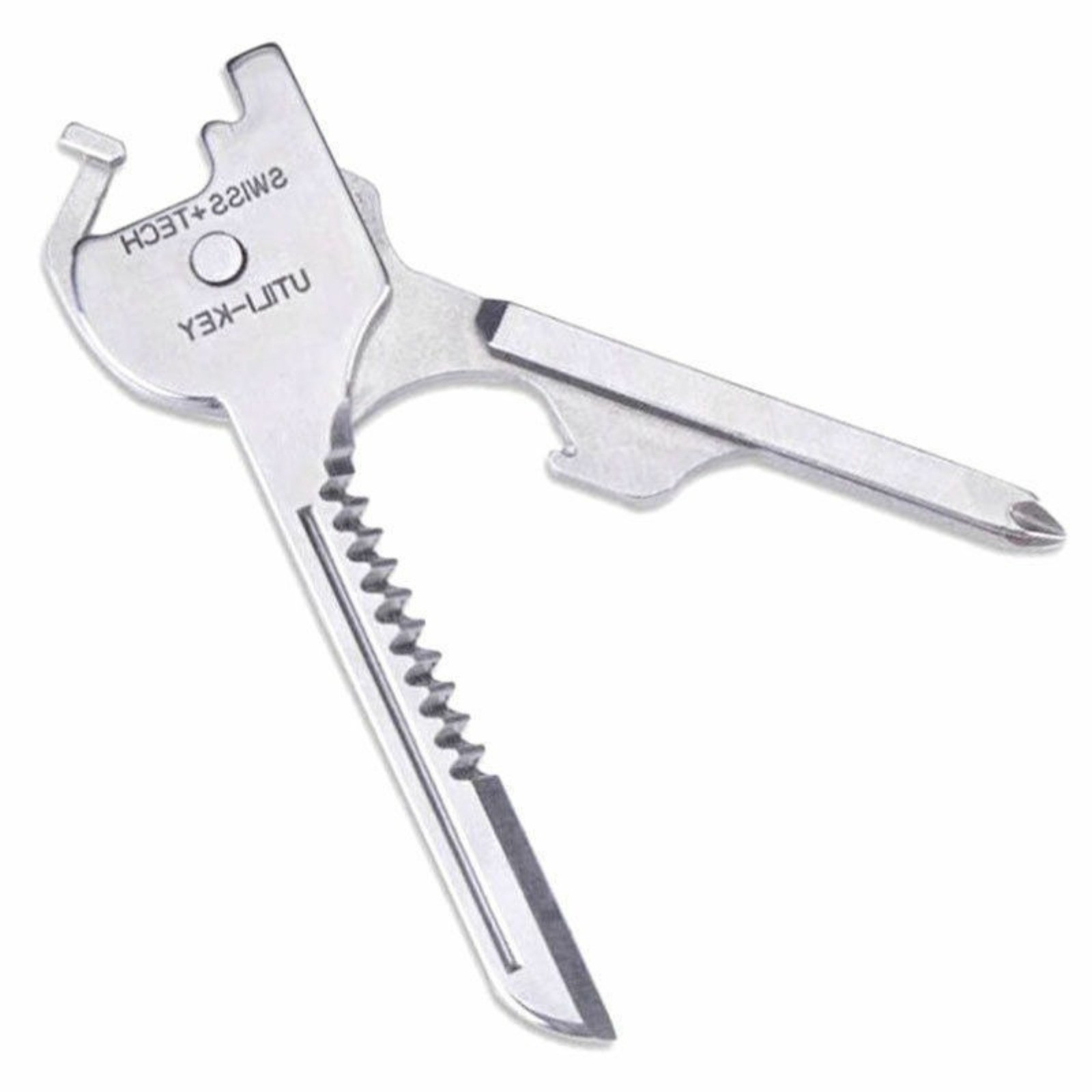Pocket Multi-Tools Stainless Steel 6 In 1 Swiss+Tech Utili-Key Keyring Keychain