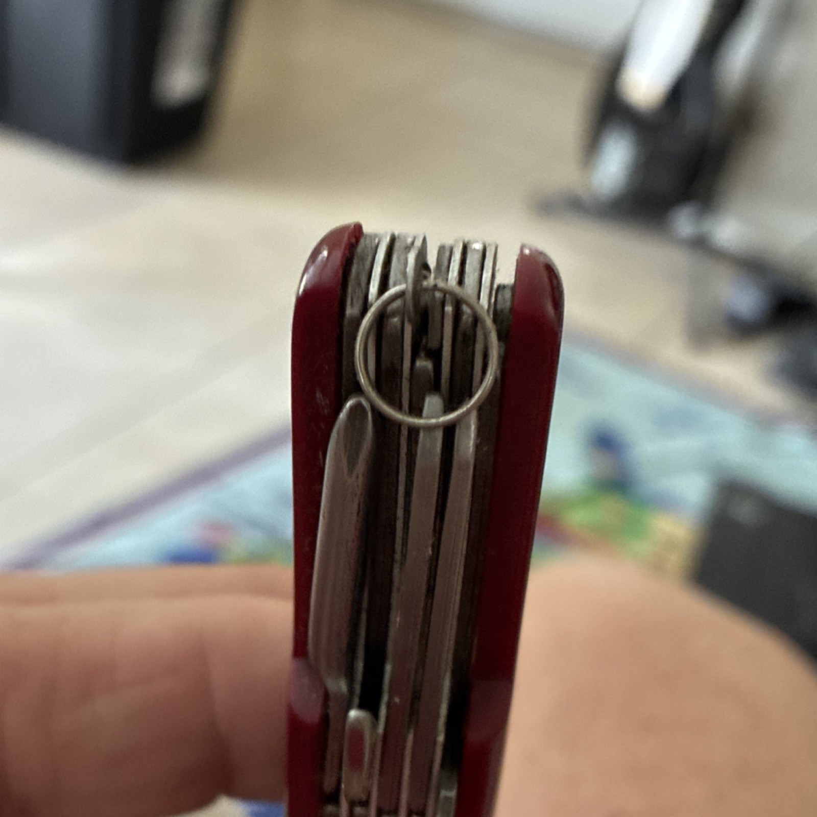 Red 5-Tool Multi-Tool Pocket Knife 1.5in SS Blade Corkscrew Can Opener