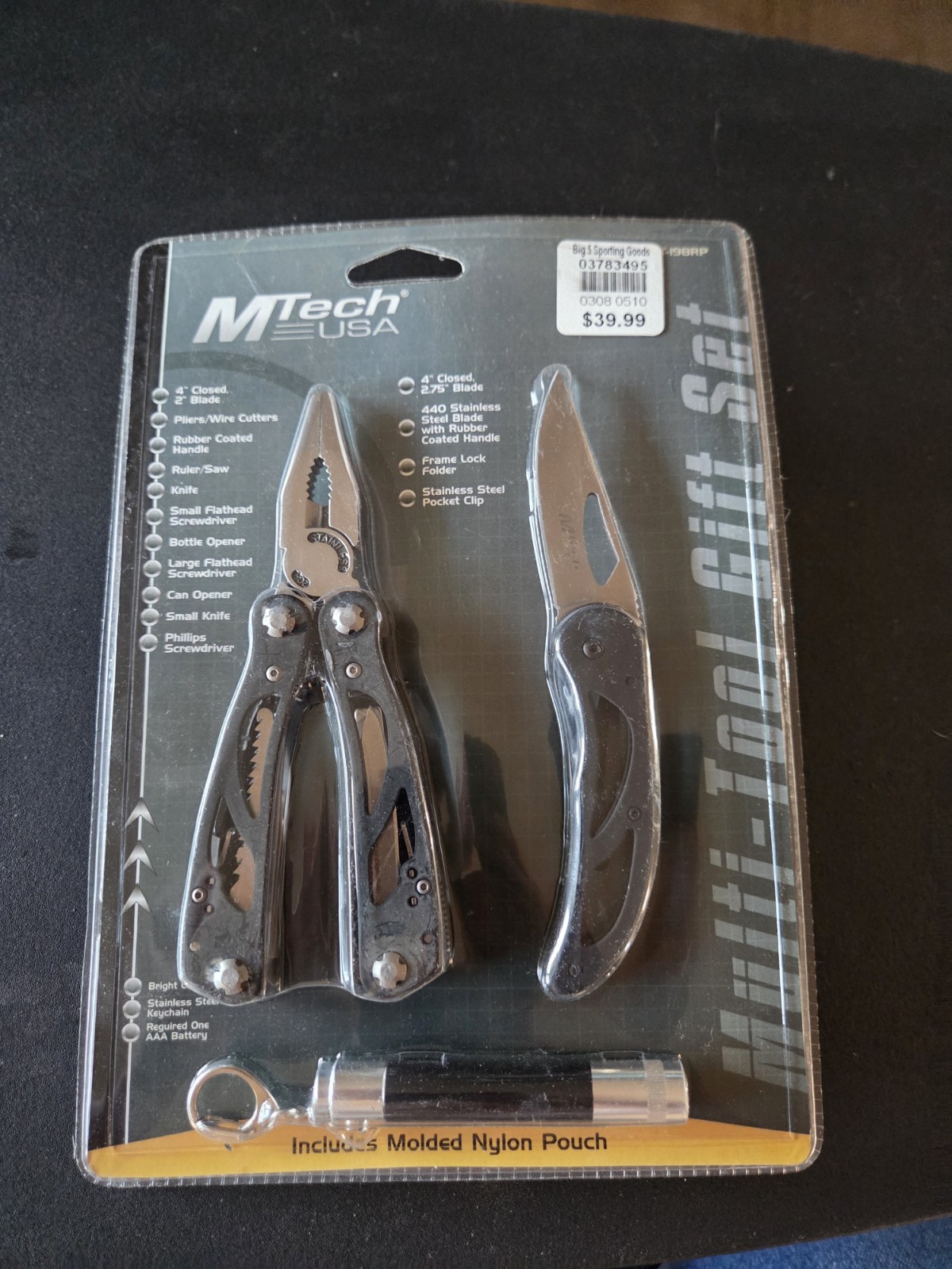 M-tech Multi-Tool Gift Set With Mini Flashlight