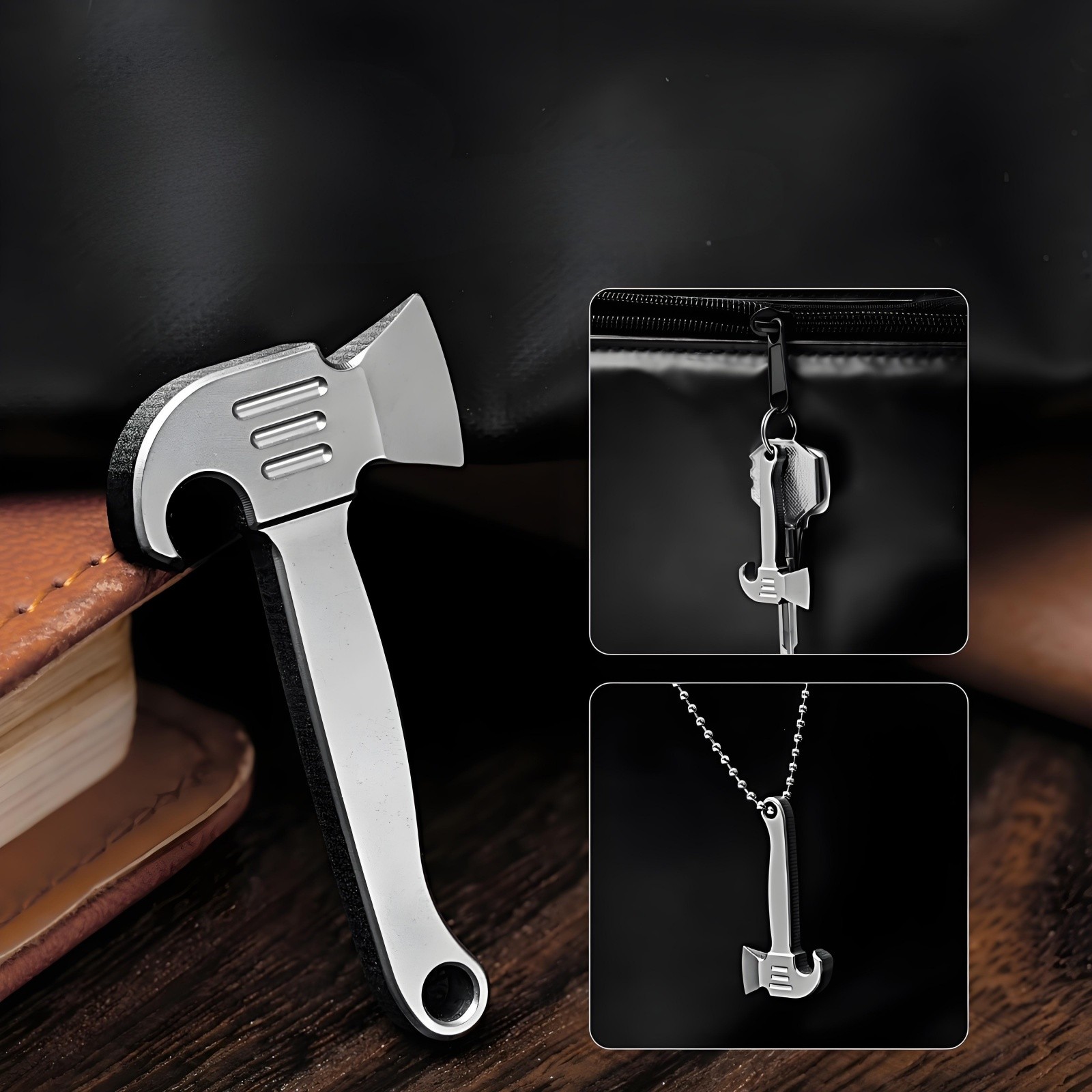 Titanium Alloy Mini Pry Bar EDC Keychain Tool Bottle Opener Necklace Pocket