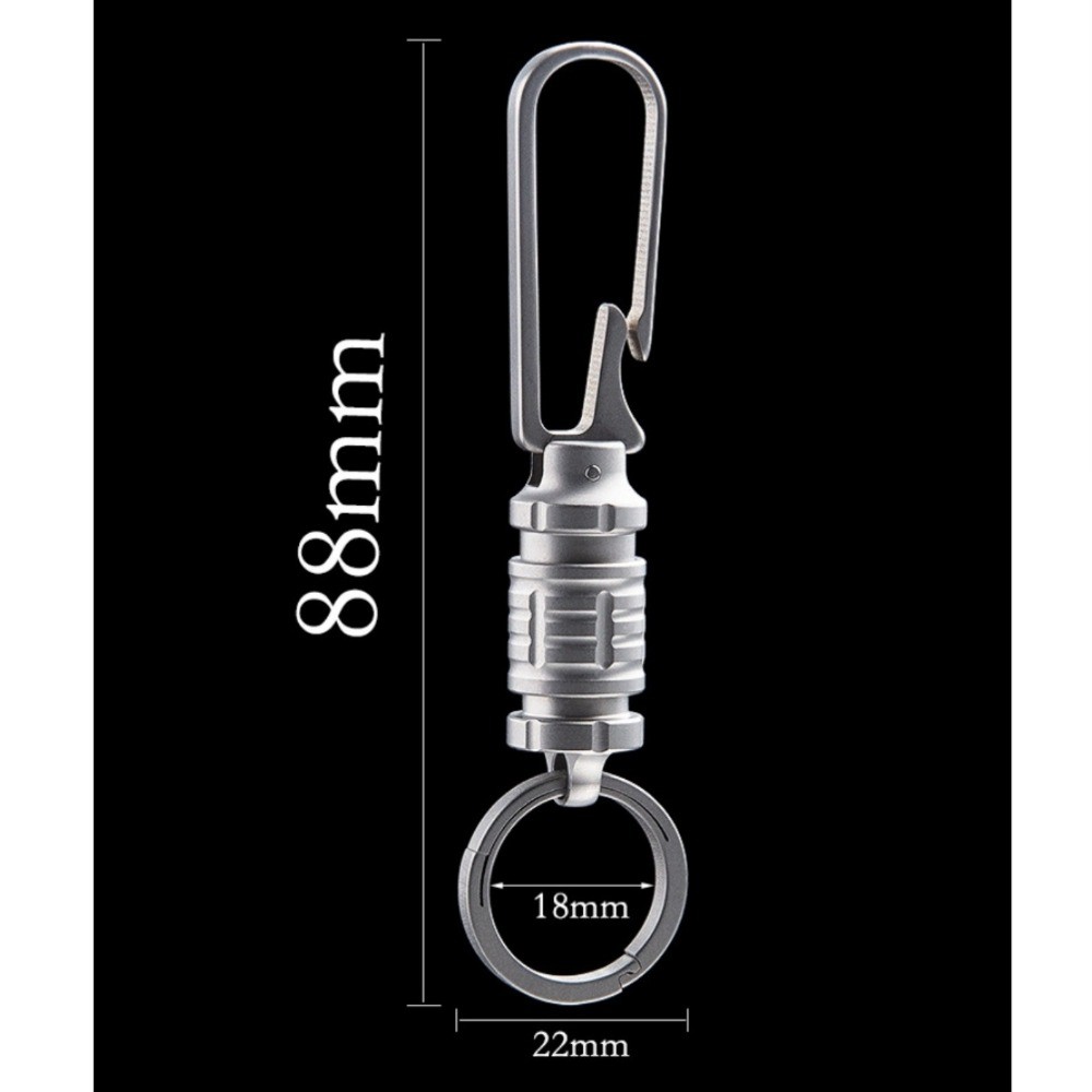 Titanium Alloy Quick Release Keychain Belt Clip Car Key Holder Ring EDC Durable