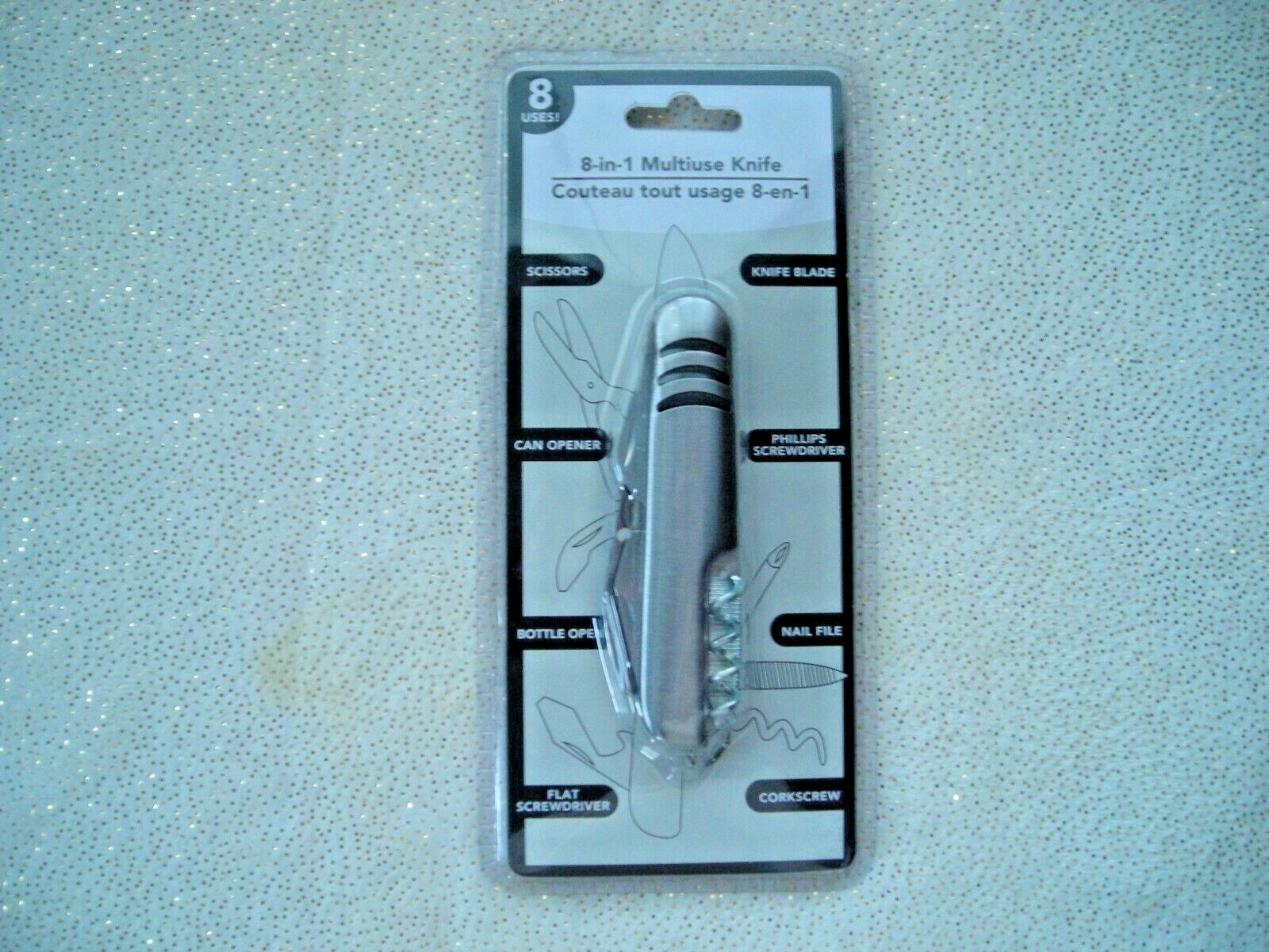 Tool Bench Multiuse Knife Scissors Can Opener Screwdriver 8-in-1 New in Package