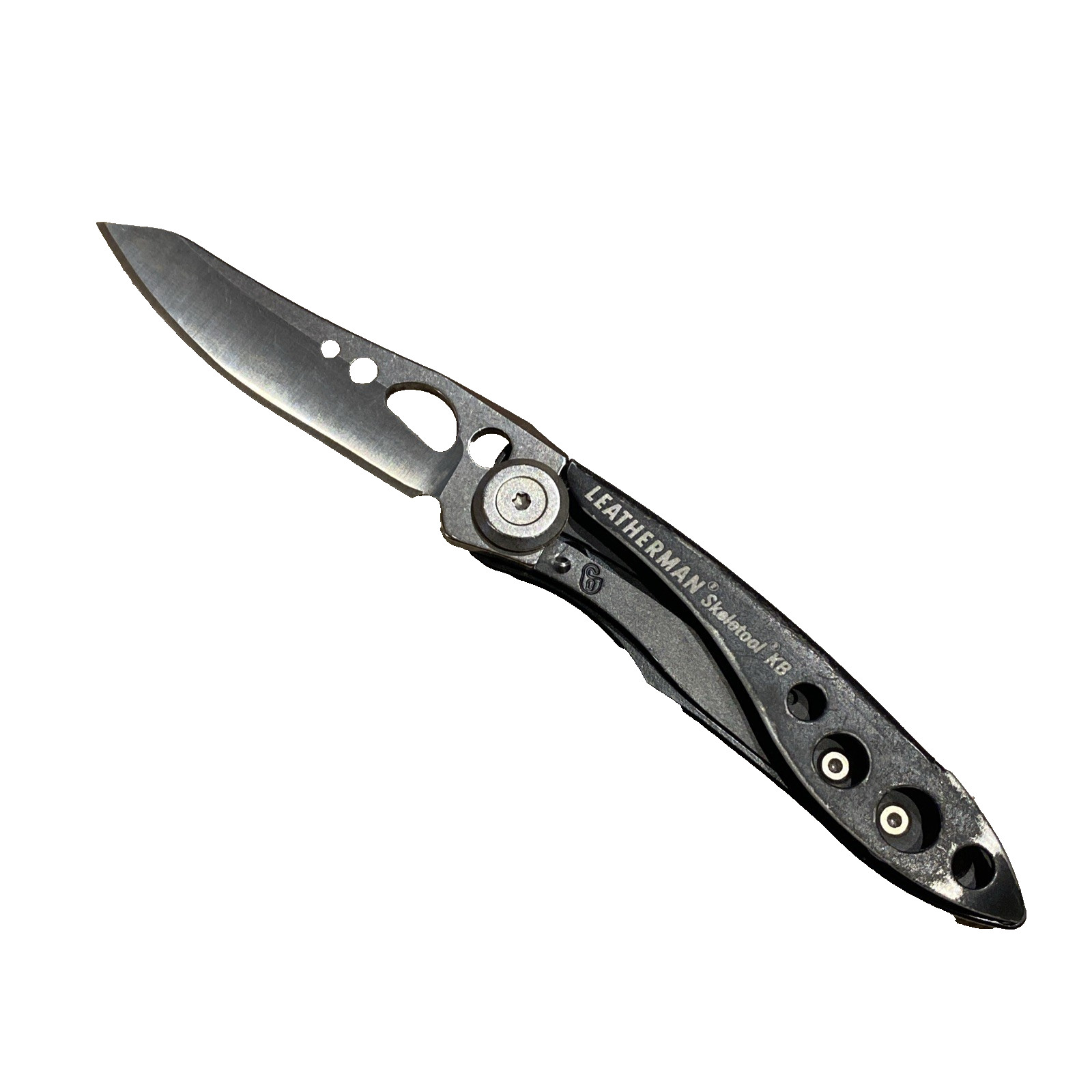 Nice! Leatherman Skeletool KB Folding Knife USA Black Handles With Bottle Opener
