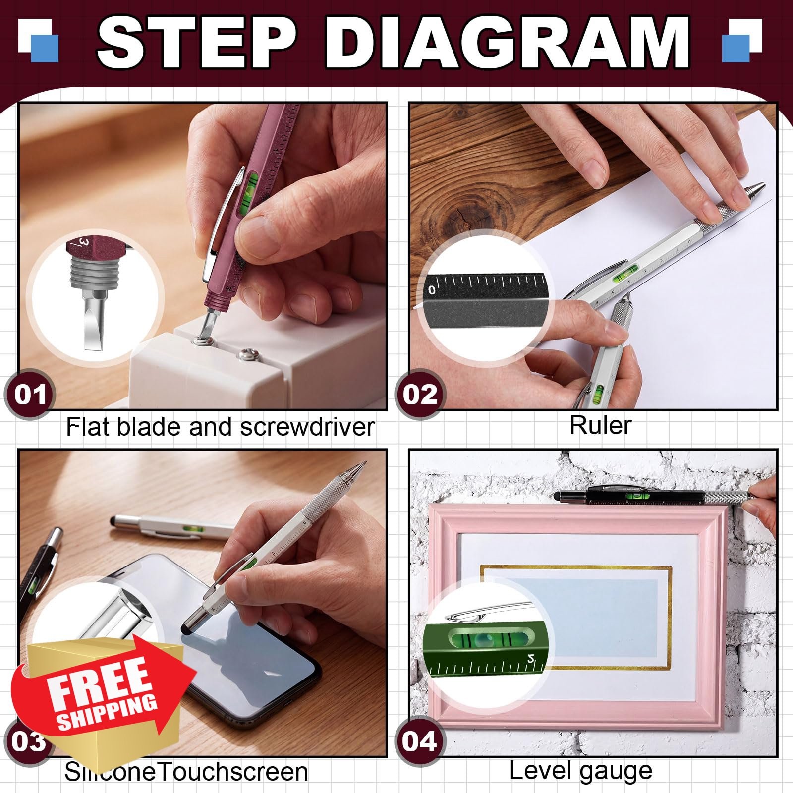 Zhanmai 152 Pcs Multitool Pen Vintage Color