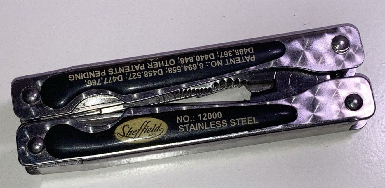 Sheffield N0. 12000 Multi Tool Fish Scaler Spring Loaded Needlenose Pliers