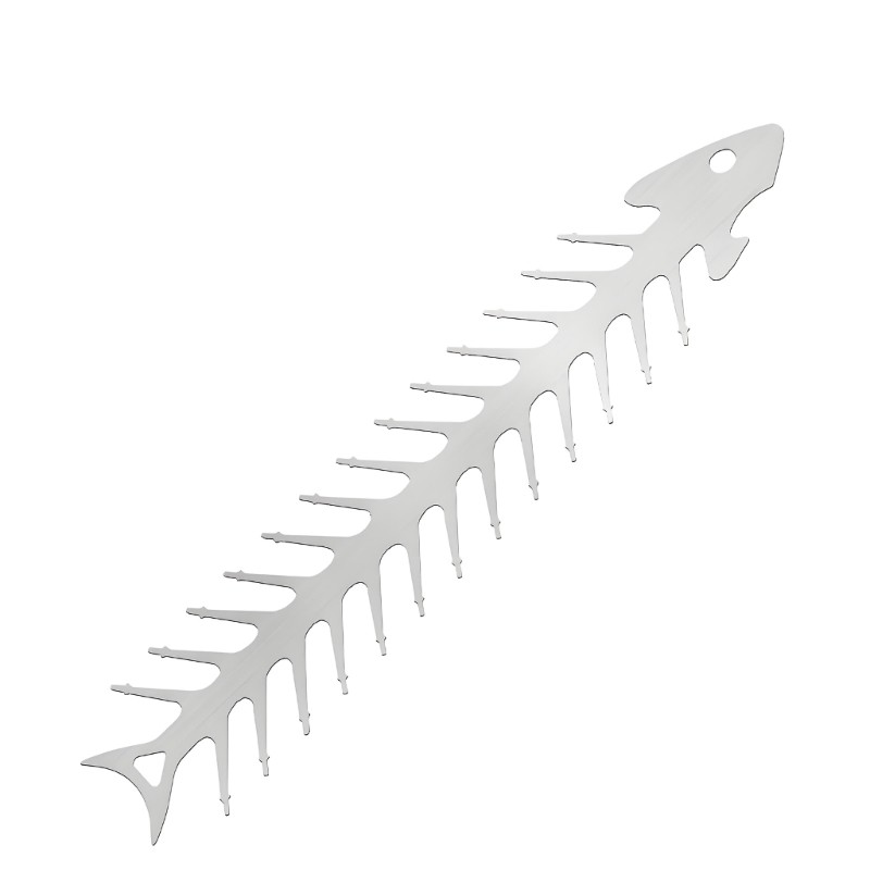 Stainless Grill Skewer Outdoor Cooking Utensil With Unique Fish Bone Designs