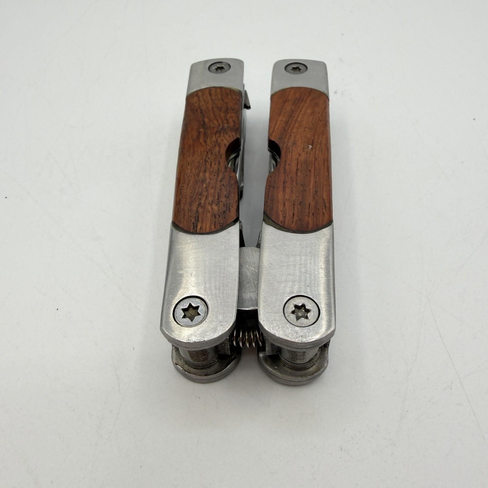 Sheffield 9 Multi-Tool Wood Handle Stainless-Steel Blade Pliers Saw Knife Opener