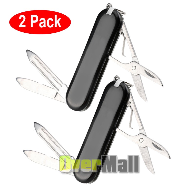 2X Army Knife Mens Pocket Knife Small Folding Camping Mini Survival Tool 3in1