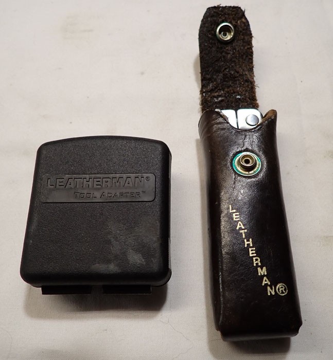 Leatherman PST, Original with leather Sheath & Rare Tool Adapter Kit