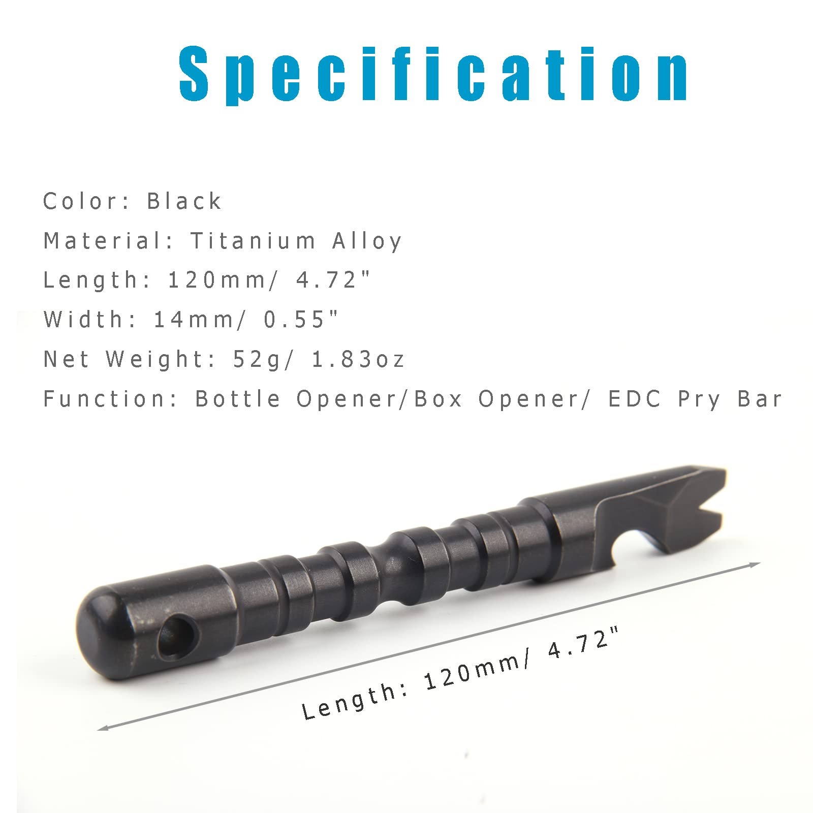Titanium Alloy EDC Lever Rod with Bottle Opener, Screwdriver Function, M…