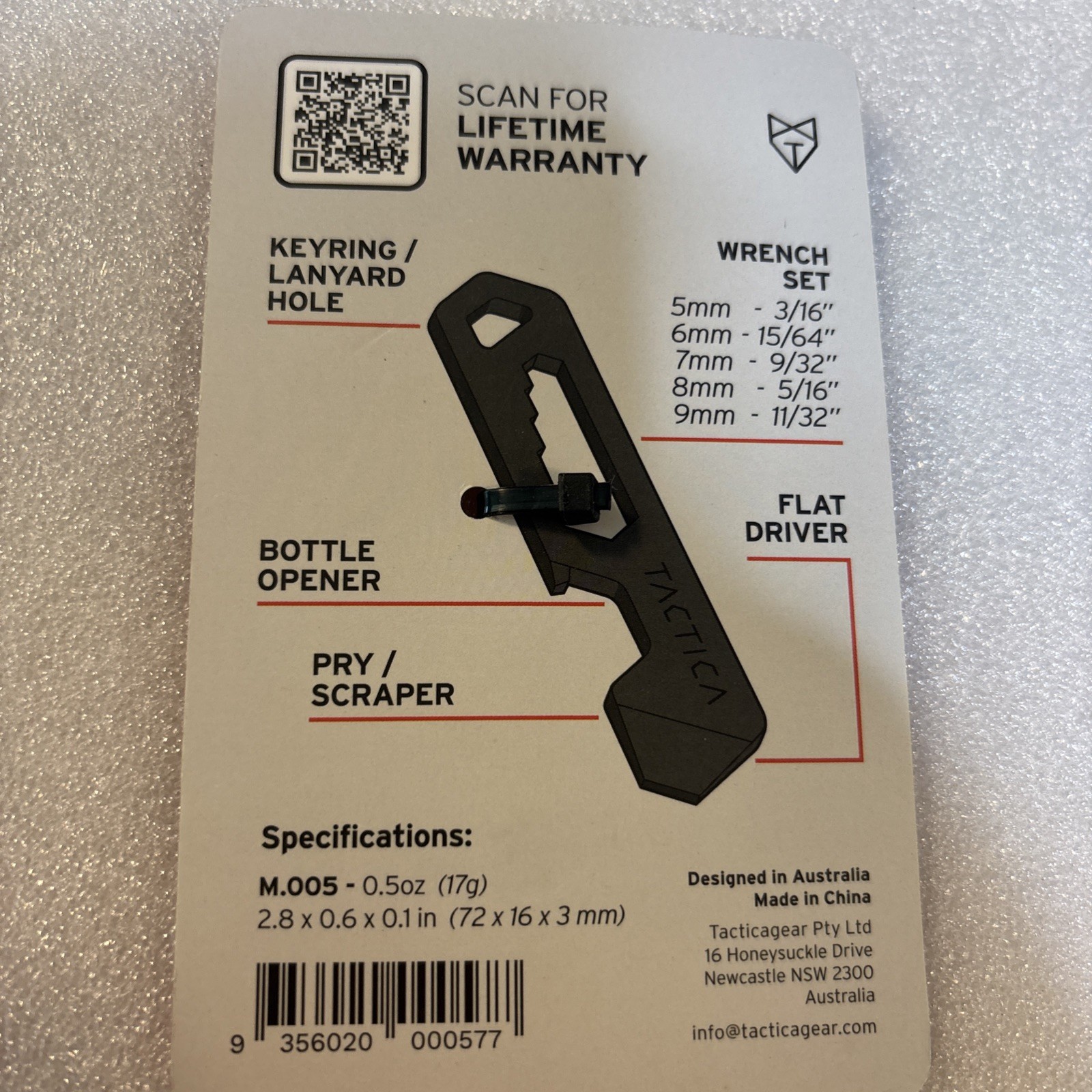 Tactica EDC M.005 Stainless Steel Micro Tool NEW Keychain Bottle Opener Wrench