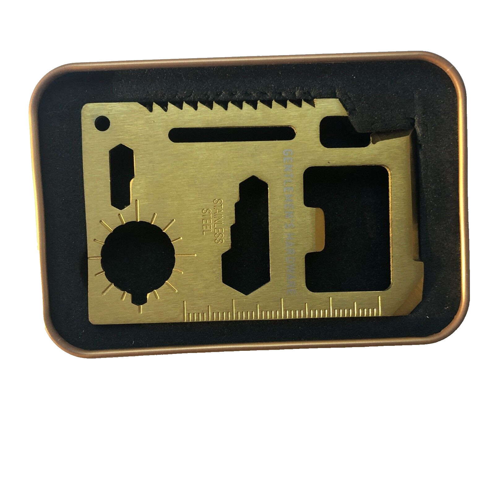 Gentlemen’s Harware 10-in-1 Gold Steel Credit Card Tool