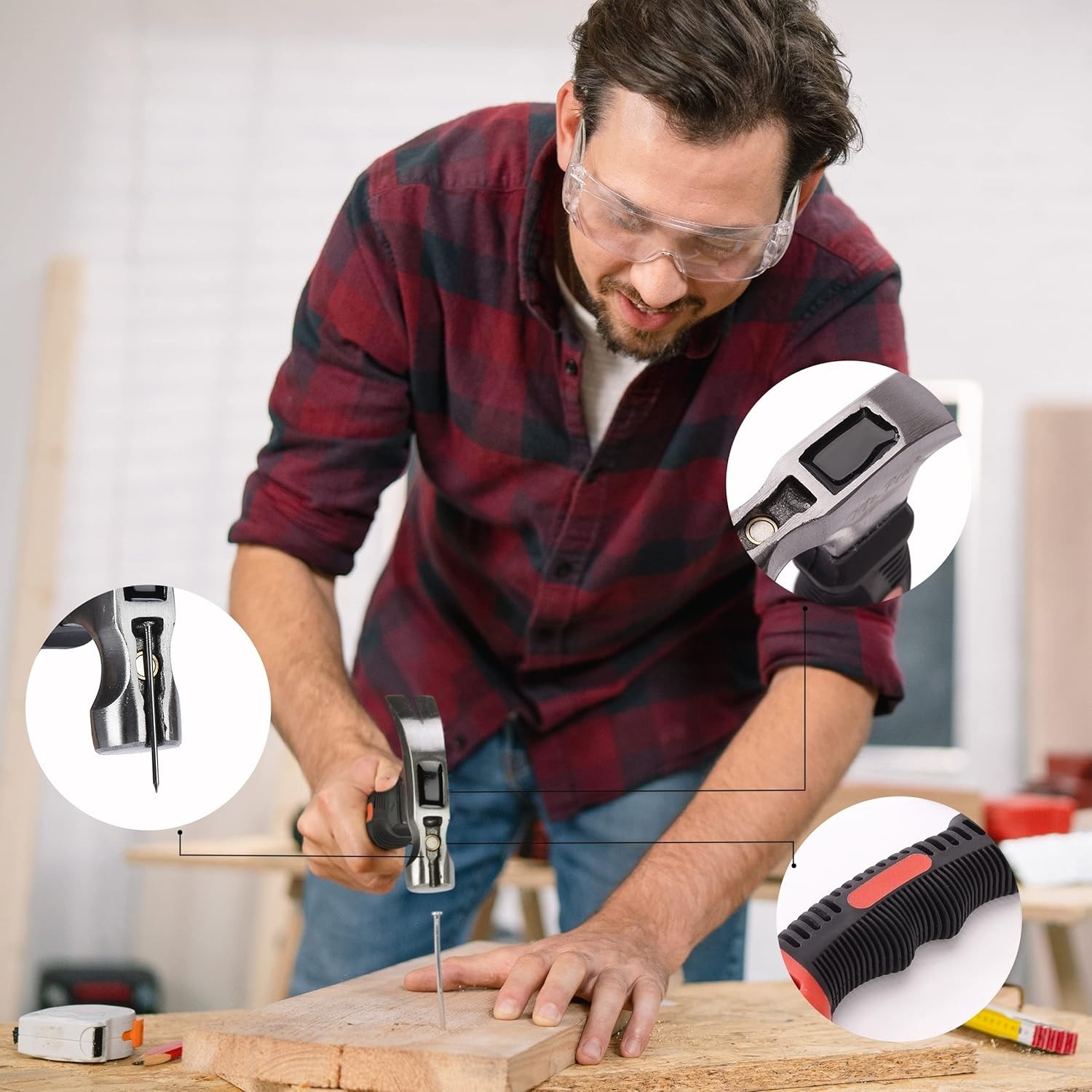 Compact 8oz Stubby Claw Hammer with Non-Slip Grip – Perfect for DIY Projects
