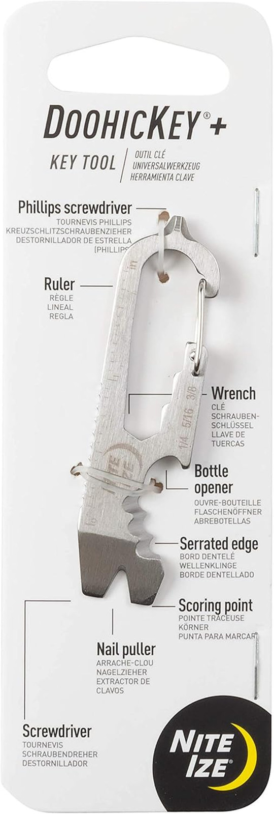 KMTSE-11-R3 Doohickey Keychain Multi Tool, 1 Count (Pack of 1), Stainless Steel