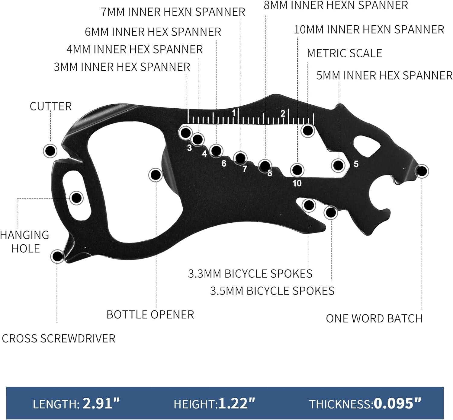 Keychain Multi-tool Metal Pocket Tool for men Portable No rust multi-function