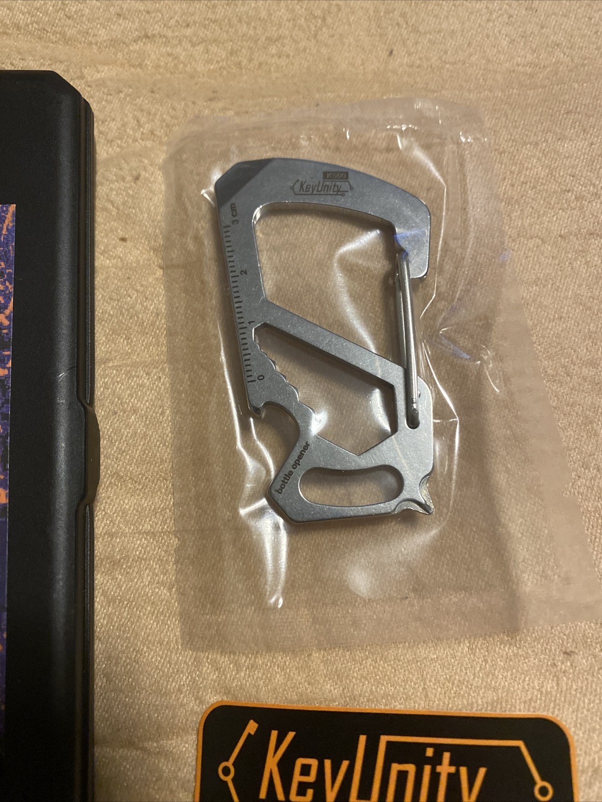 KeyUnity KS00 Silver Carabiner Clip Multitool Stainless Steel 7 Tools in 1 New