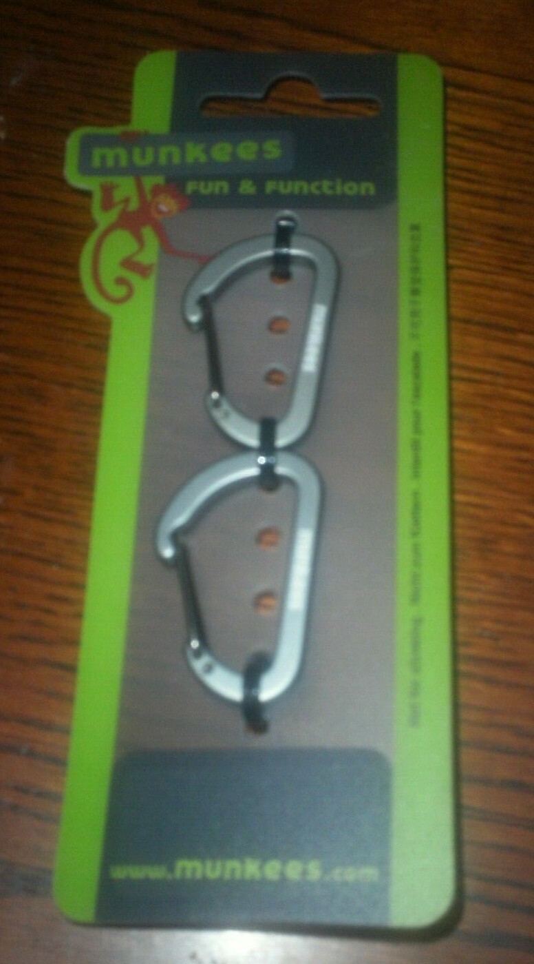 Munkees Carabiner Key Chain Function Camping Flat Wiregate Hiking Scouts Fun