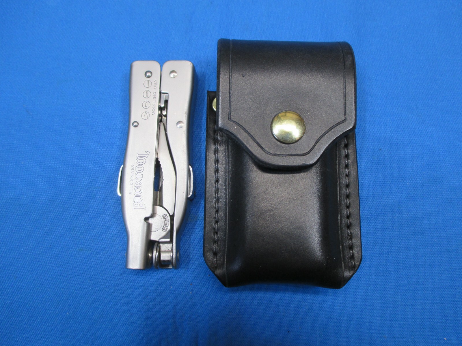 Leather Sheath for BUCKTOOL # 360 Multiplier Handmade R&L Handed, Black