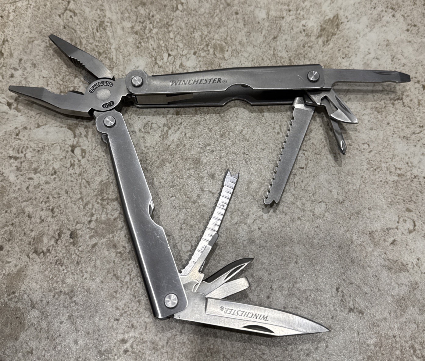 Winchester Multi Tool Pliers Ruler Wire Cutter Screwdrivers + Klein Tools Pouch