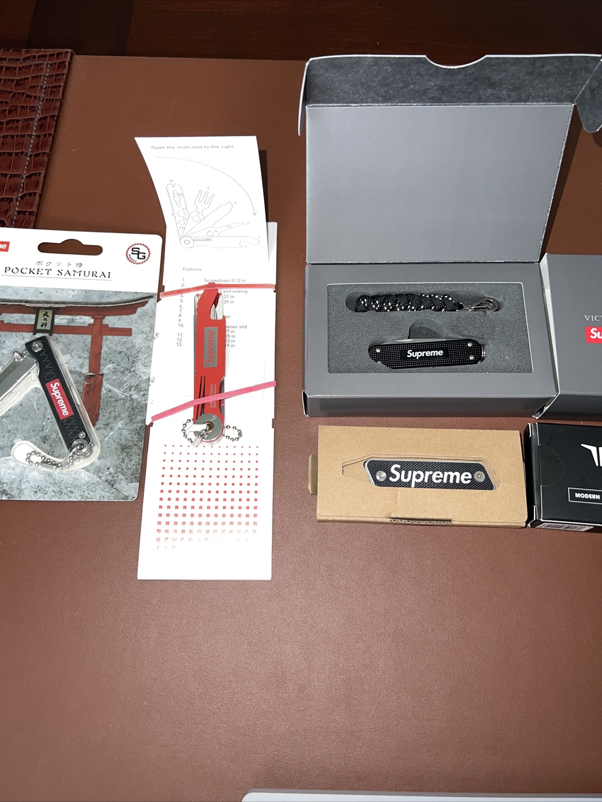 NEW Supreme StatGear Pocket Samurai Knife Black Crono N5 Red True Modern Alox