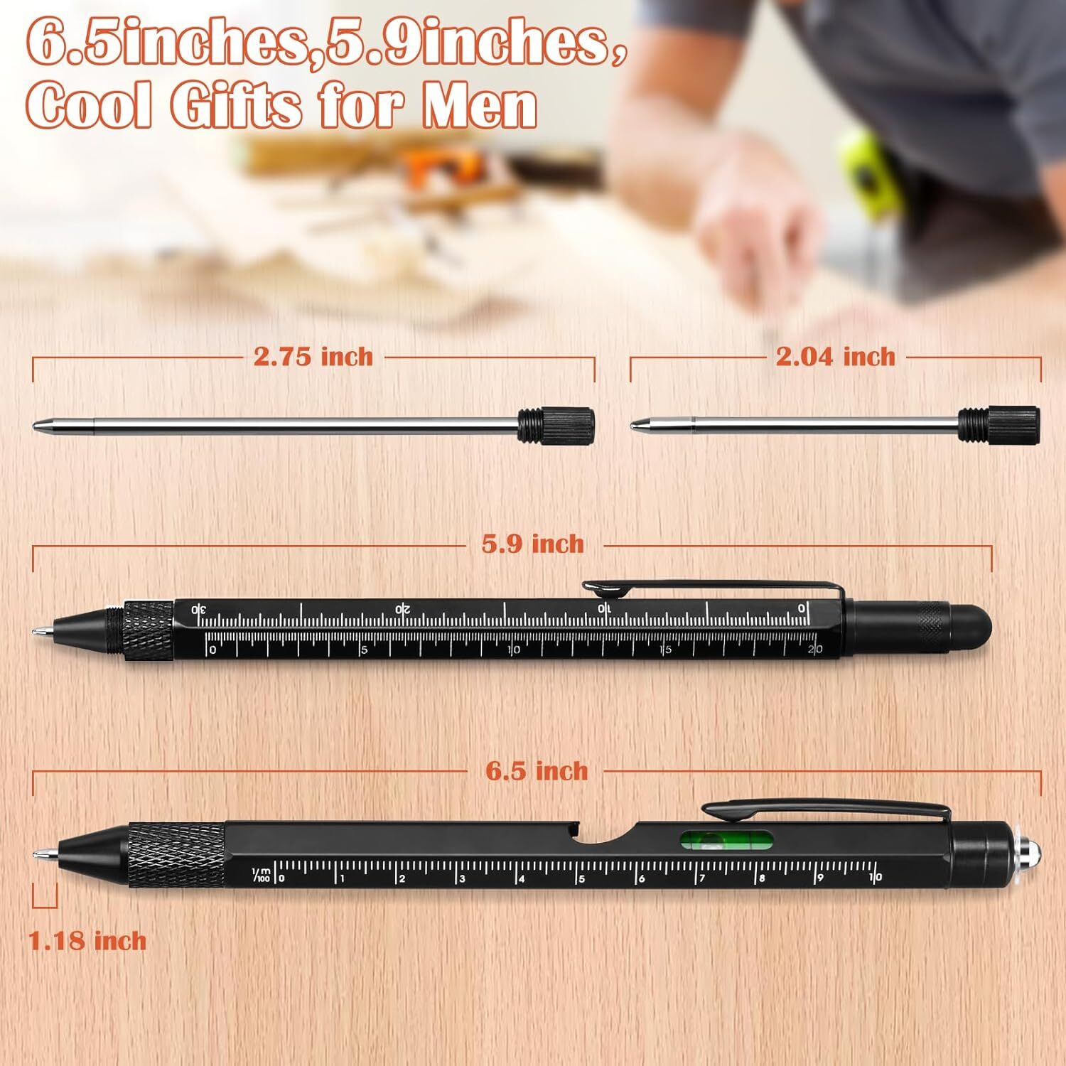 2-PACK 9 in 1 Multitool Pen Set – Set of 2 pens 1 – Metal Made