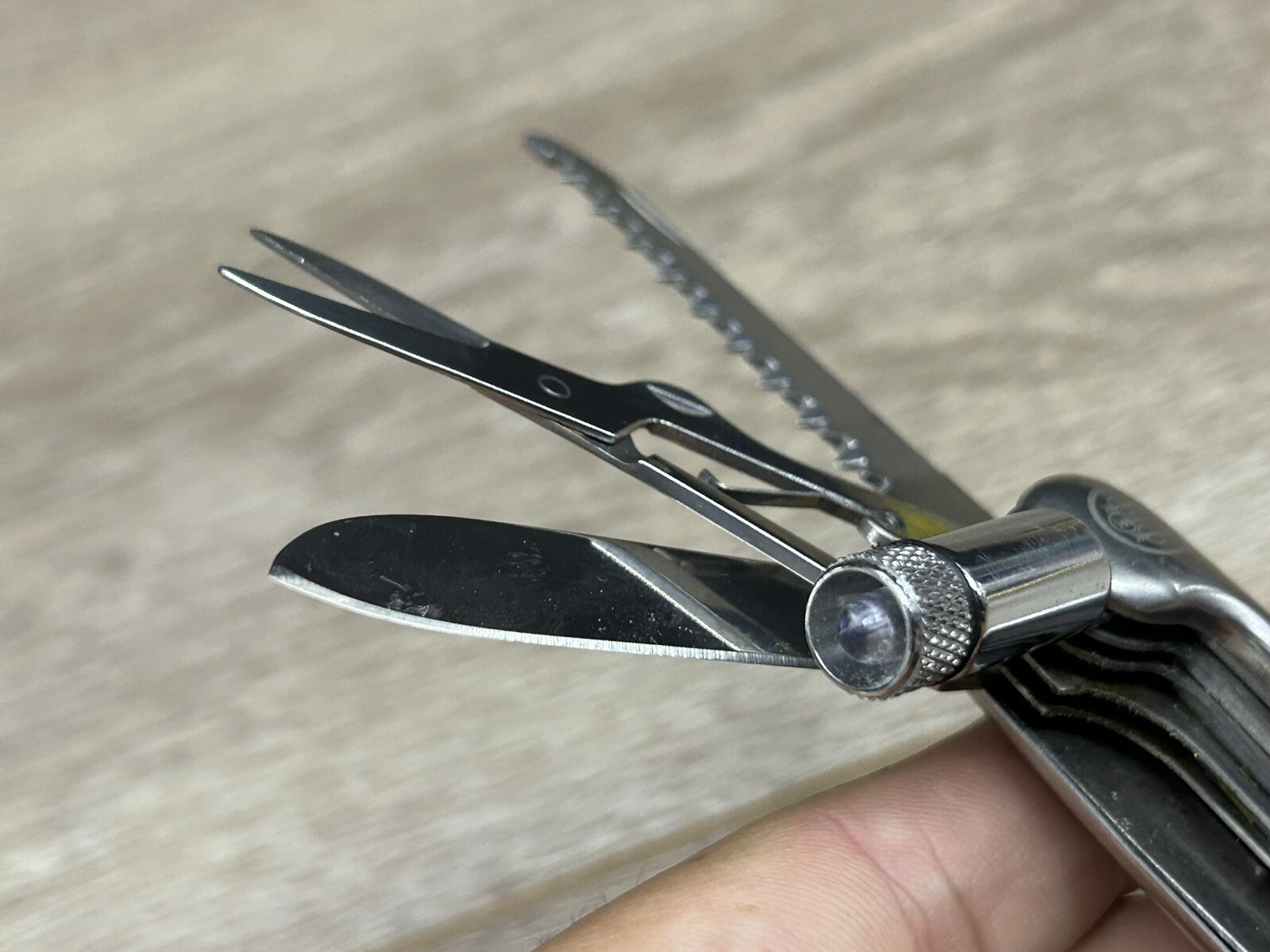 Vintage Beretta Silver Tone 10-Tool Multi-Tool Pocket Knife