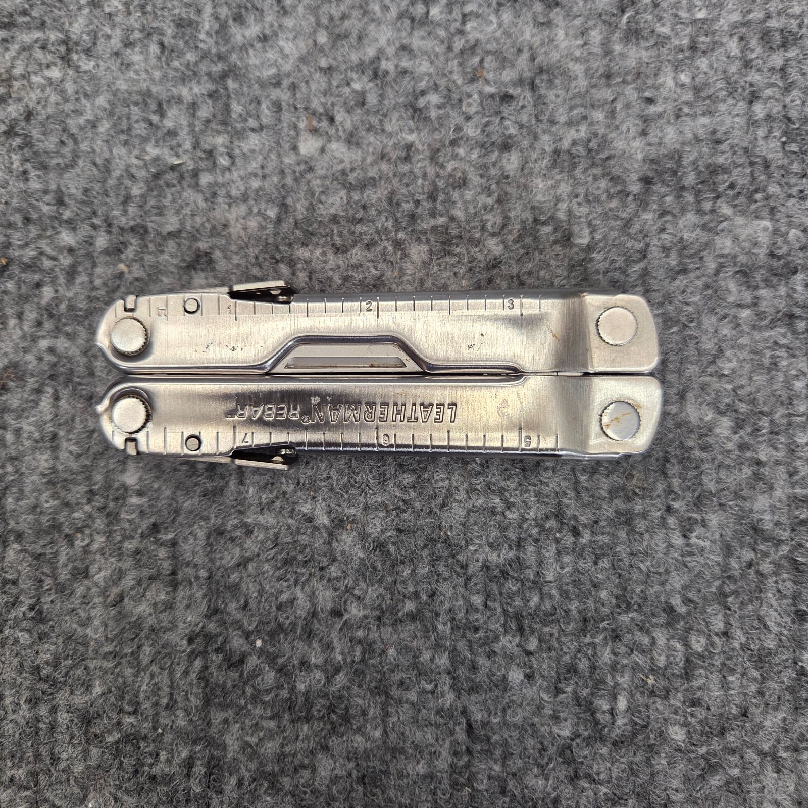 Vintage Leatherman Rebar Black with LEATHER sheath multi-tool Excellent USA