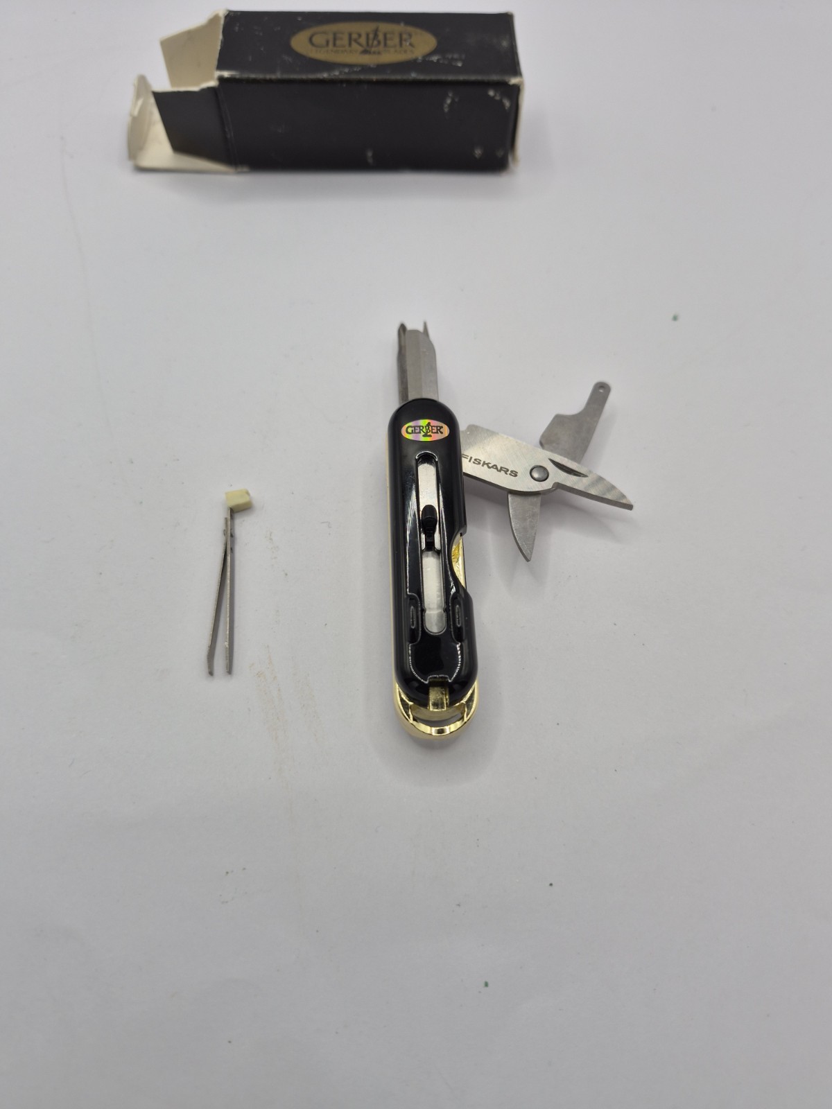 Gerber Fiskars Folding KeychainMulti-Tool Knife Tweezers Scissors Phillips Flat