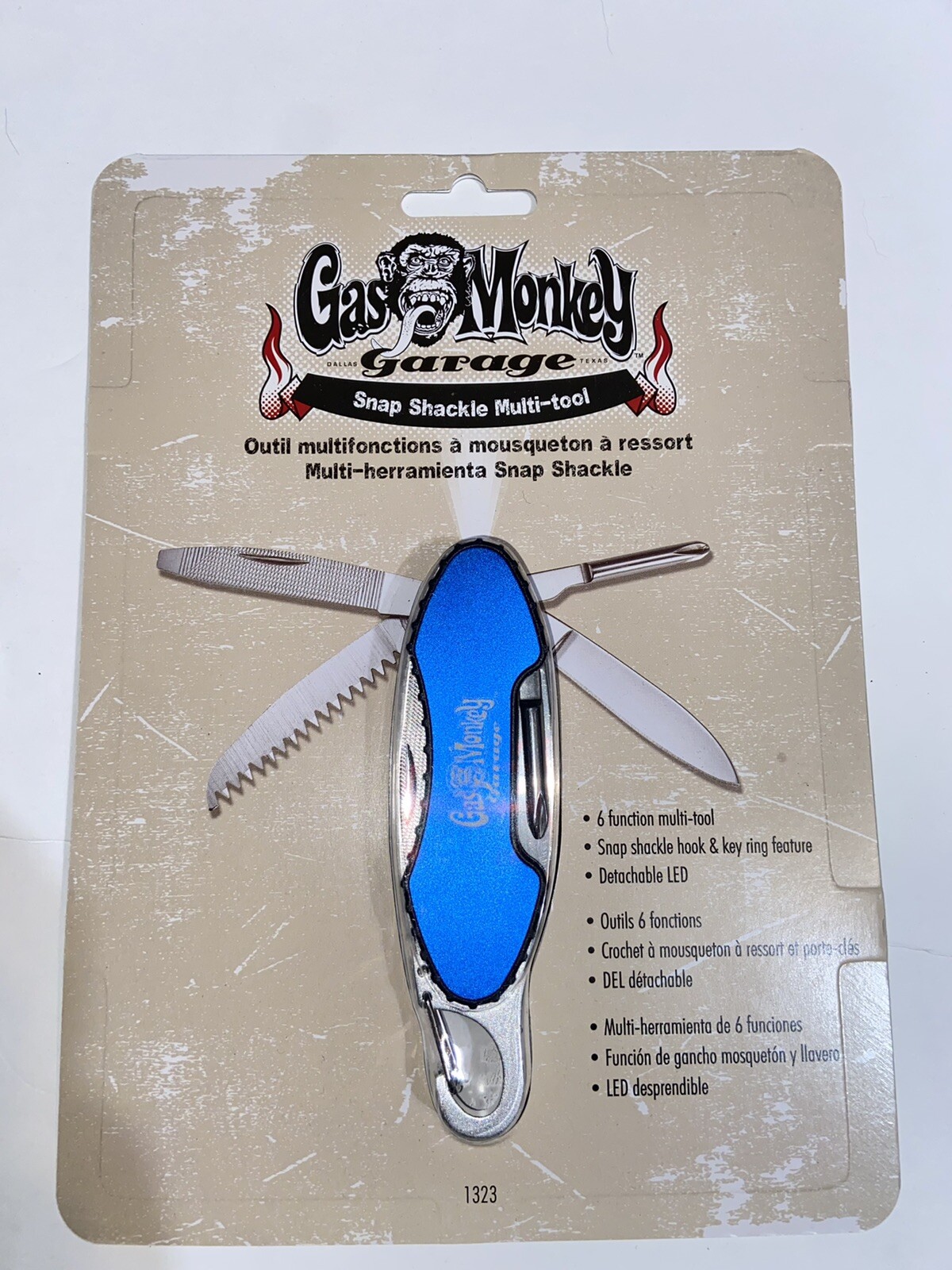 Multi-Tool Gas Monkey Snap Shackle Aluminum Handle Blade Saw File Drivers 1323