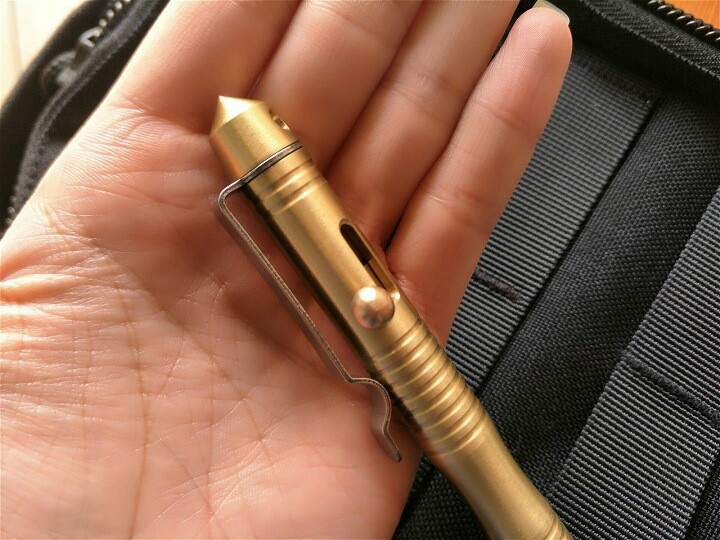 Brass EDC Pocket Pen Bolt Design Ballpoint Pen free 5pcs Refill Outdoor Travel