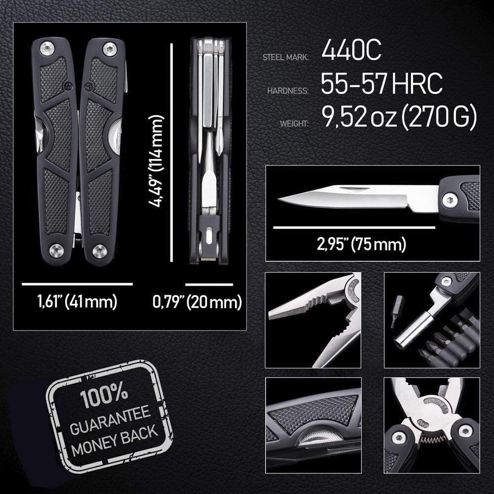 Multitool 25 in 1 Multi Tool Knife with Sheath and Bits-Survival Camping EDC