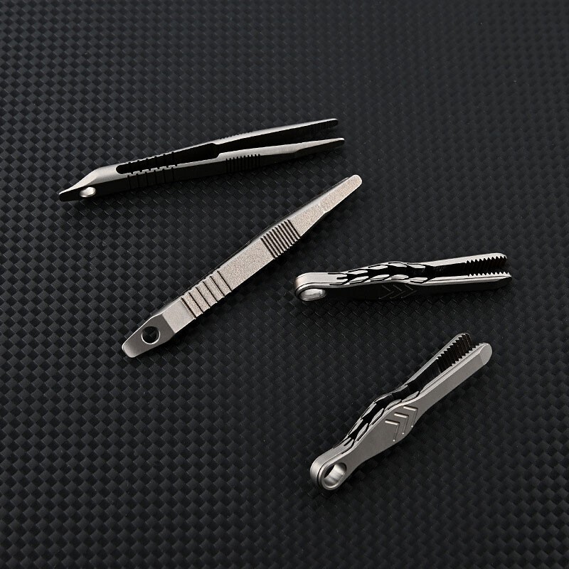 Hot Mini Lightweight Titanium Alloy Keychain Tweezers Portable EDC Outdoor Tool