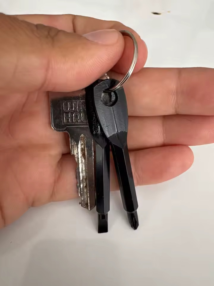 Mini EDC Screwdriver Keychain Tool 1/4 Hex Pocket Multi Tool Flat