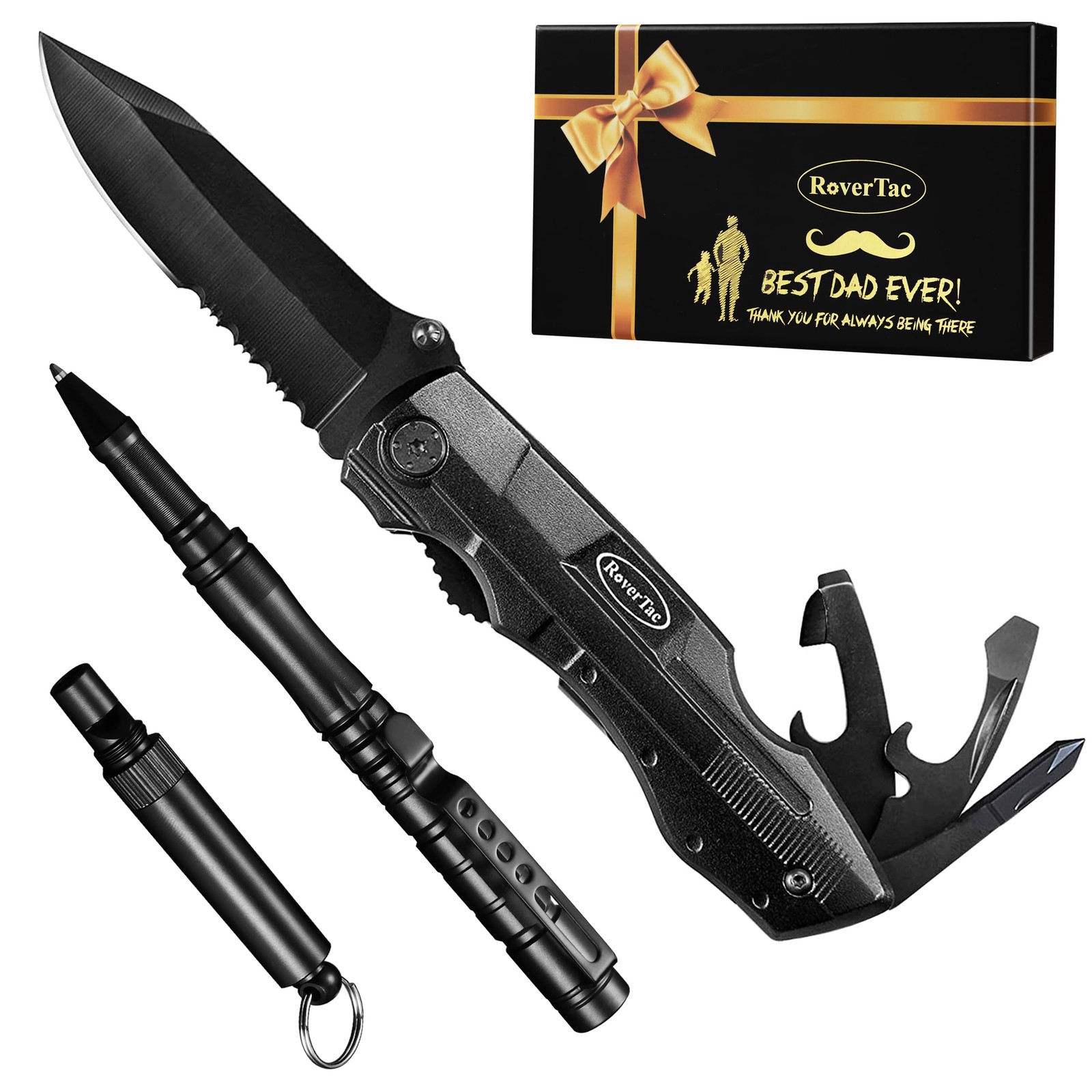 Multitool Knife Set as Gift for Dad, 15in1 Multitool Knife, Ballpoint Pen…