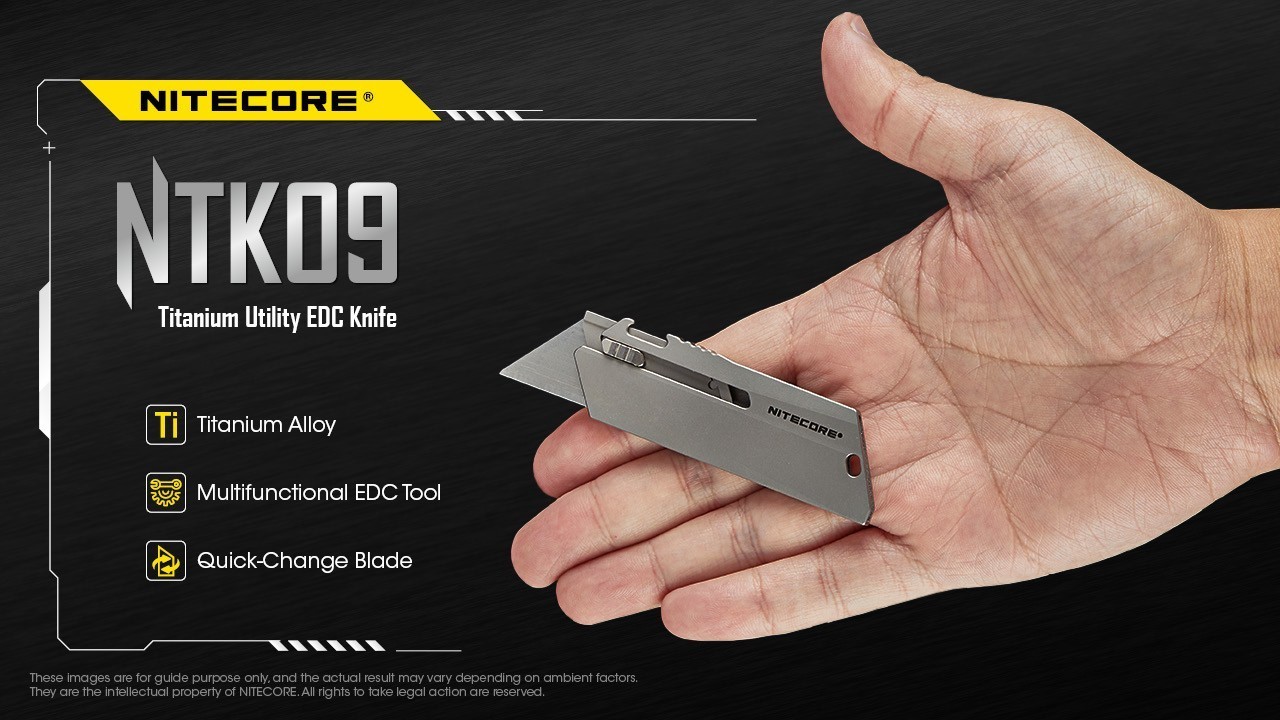 Nitecore NTK09 Titanium Utility EDC Knife Mini Keychain Knife Portable Folding