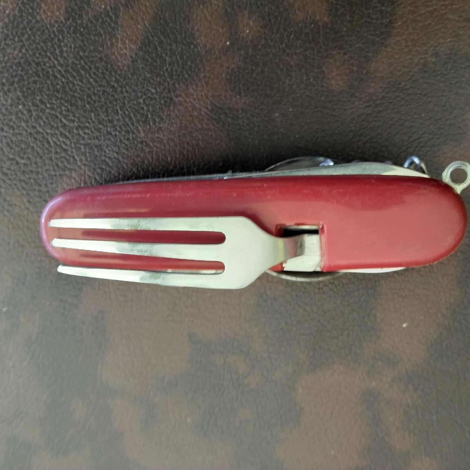 Red Stainless Steel Camping Multi-Tool Knife Fork Spoon Corkscrew Bottle Opener