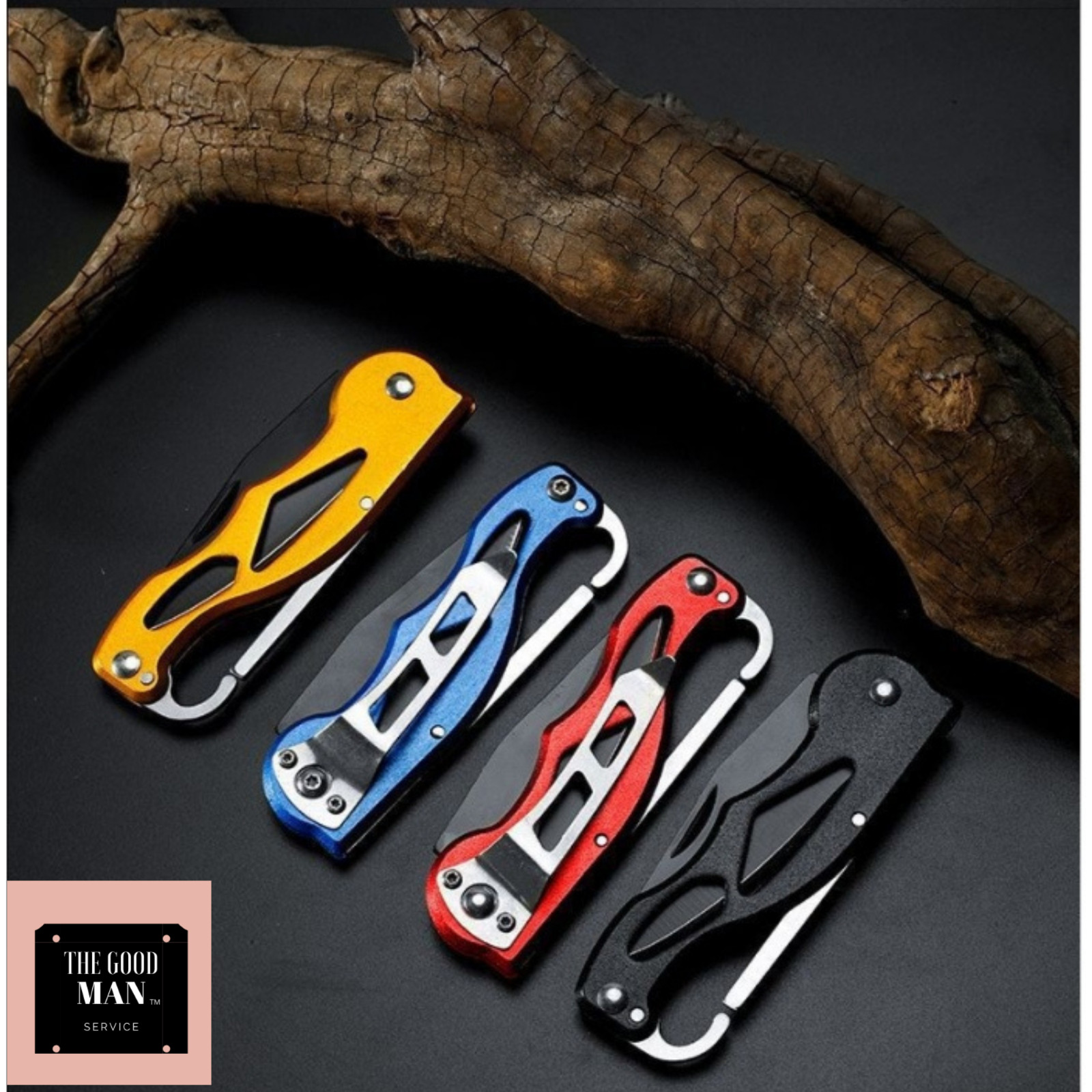 Folding Knife Key Chain Black BladeTactical Portable Pocket Hunting Survival NEW